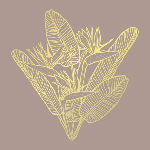 Goldener Blumenschmuck — Stockvektor