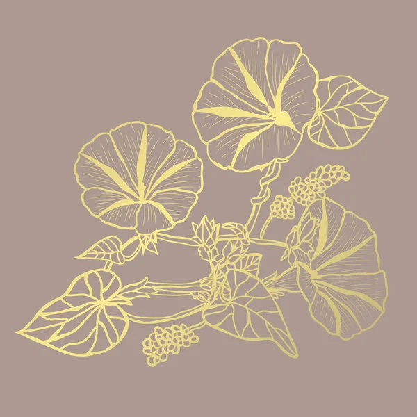 Gouden florale decoratie — Stockvector