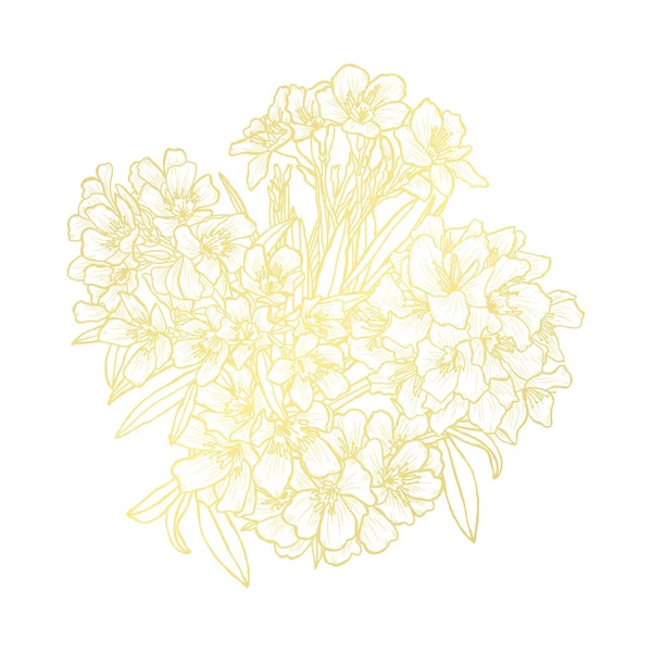 황금 꽃 장식 — 스톡 벡터