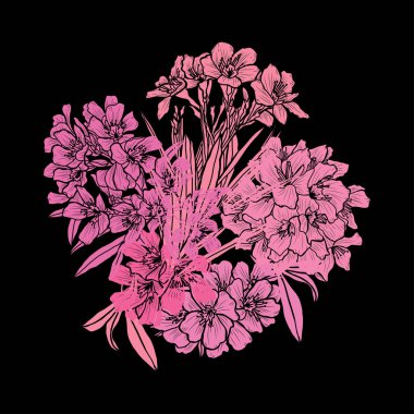 Elle çizilmiş çiçek dekorasyon