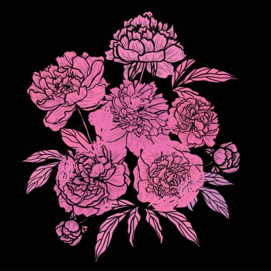 Elle çizilmiş çiçek dekorasyon