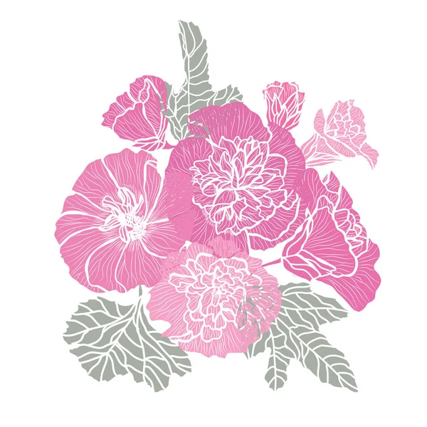 Hand getrokken florale decoratie — Stockvector