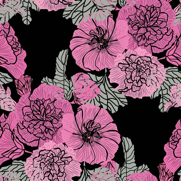 Bloemen naadloos patroon — Stockvector