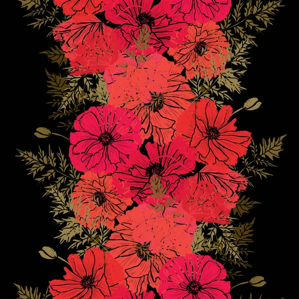 Bloemen naadloos patroon — Stockvector