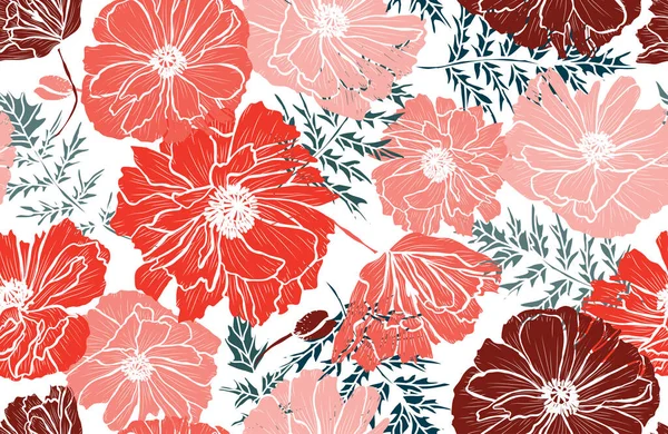 Motif floral sans couture — Image vectorielle