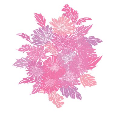 Elle çizilmiş çiçek dekorasyon