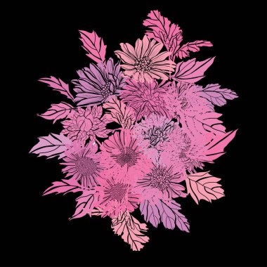 Elle çizilmiş çiçek dekorasyon