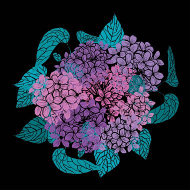 Elle çizilmiş çiçek dekorasyon