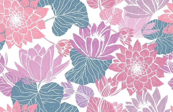 Motif floral sans couture — Image vectorielle