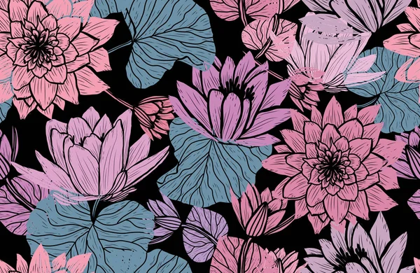 Motif floral sans couture — Image vectorielle