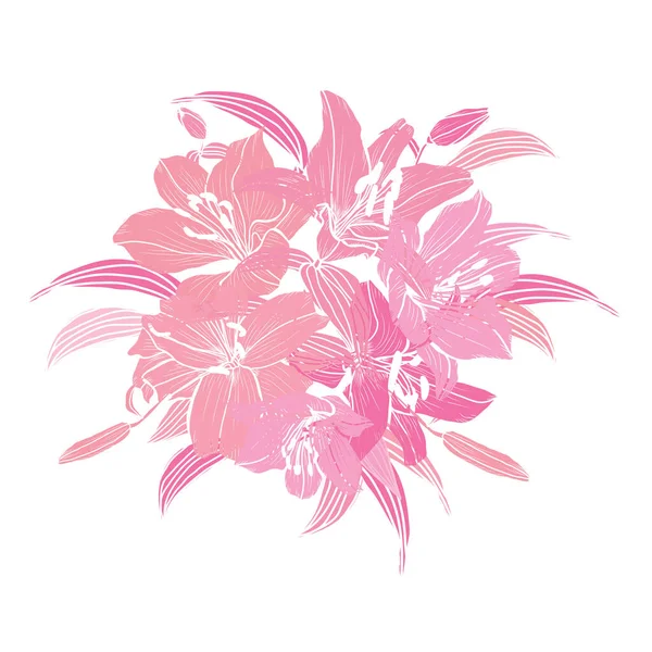 Decoración floral dibujada a mano — Vector de stock