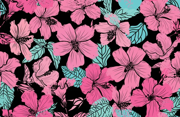 Motif floral sans couture — Image vectorielle