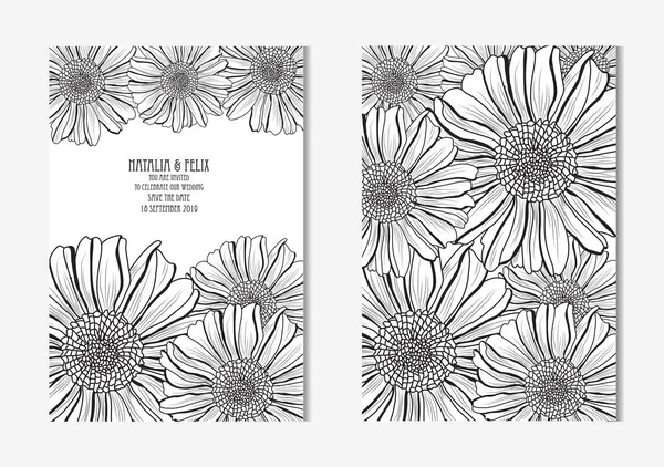 Floral kaarten set — Stockvector
