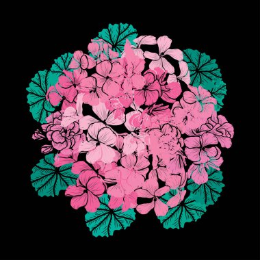 Elle çizilmiş çiçek dekorasyon