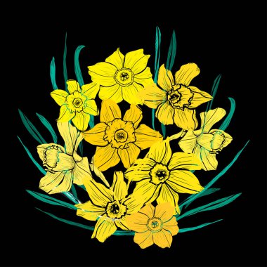 Elle çizilmiş çiçek dekorasyon