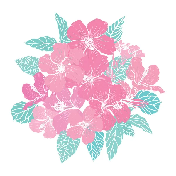 Decoración floral dibujada a mano — Vector de stock