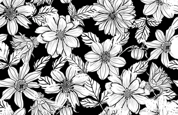 Motif floral sans couture — Image vectorielle