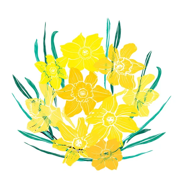 Ręcznie rysowane dekoracje kwiatowe — Wektor stockowy