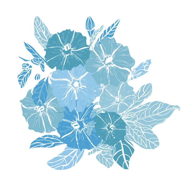 Décoration florale dessinée à la main — Image vectorielle