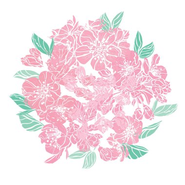 Elle çizilmiş çiçek dekorasyon