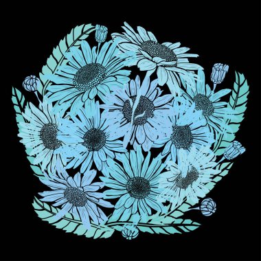 Elle çizilmiş çiçek dekorasyon