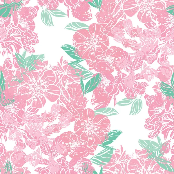 Bloemen naadloos patroon — Stockvector