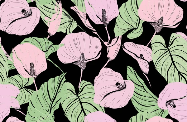 植物无缝图案 — 图库矢量图片