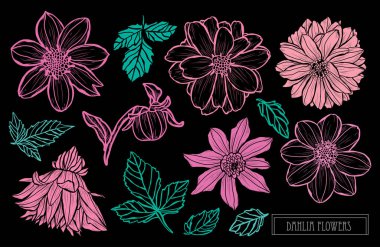 Elle çizilmiş çiçek dekorasyon