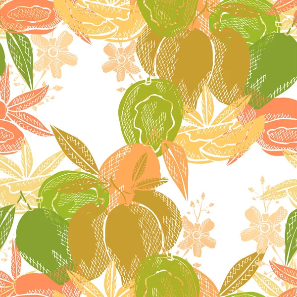 Modèle sans couture de fruits — Image vectorielle