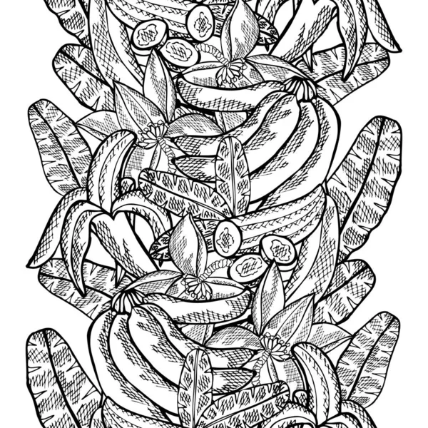 Елегантний Безшовний Візерунок Банановими Фруктами Елементами Дизайну Фруктовий Візерунок Запрошень — стоковий вектор