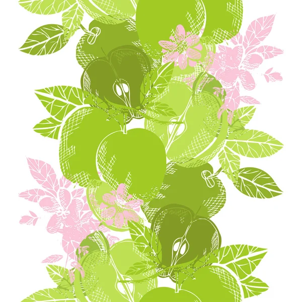 Elegant Seamless Pattern Apple Fruits Design Elements Fruit Pattern Invitations — Stock Vector