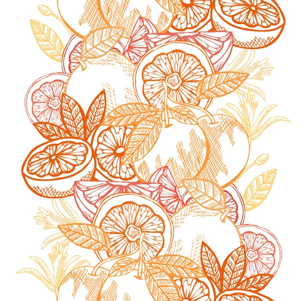 Elegáns Zökkenőmentes Minta Grapefruitokkal Design Elemekkel Gyümölcs Minta Meghívók Kártyák — Stock Vector