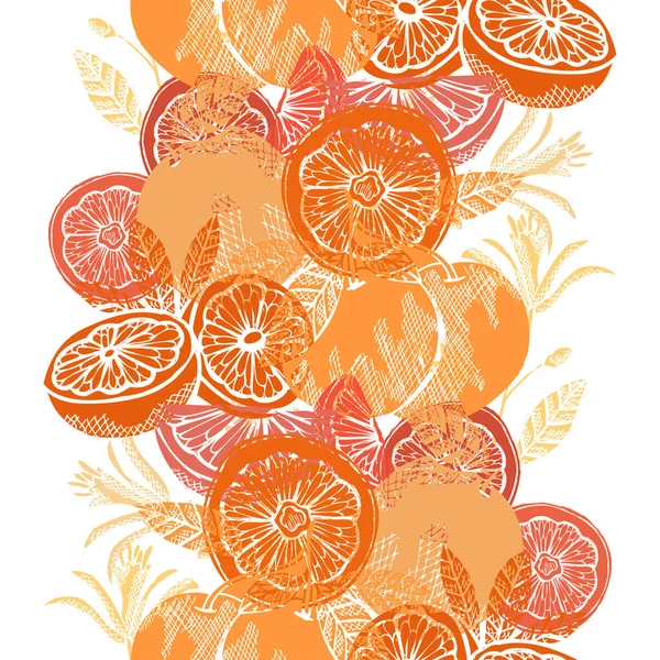 Elegante Patrón Sin Costuras Con Pomelos Elementos Diseño Patrón Fruta — Vector de stock