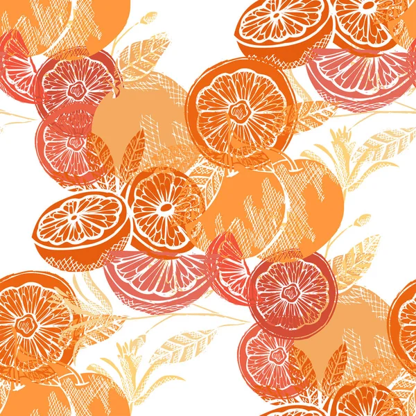 Elegant Seamless Pattern Grapefruits Design Elements Fruit Pattern Invitations Cards — Stock Vector