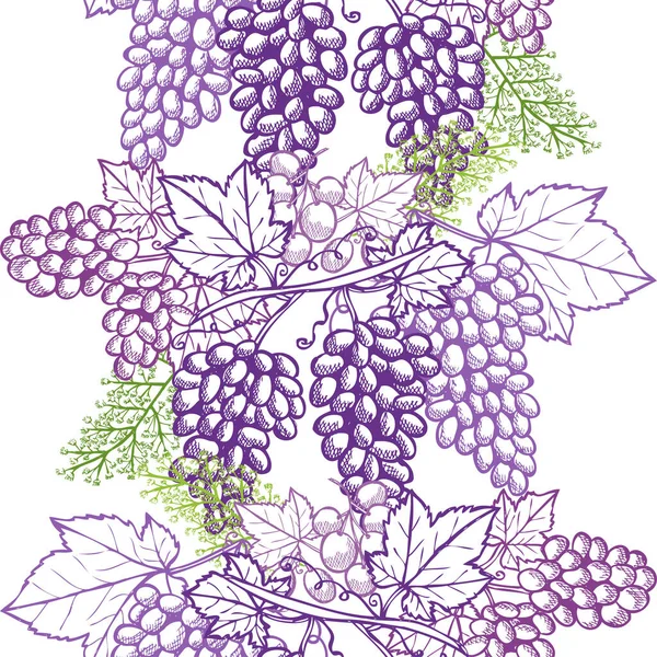 Elegant Naadloos Patroon Met Druiven Design Elementen Fruit Patroon Voor — Stockvector