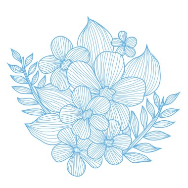 Dekoratif soyut çiçek, tasarım öğeleri. Tasarımını yazdırma, kartları, davetiyeleri, afişler, posterler için kullanılabilir. Çiçek arka planda satır sanat tarzı