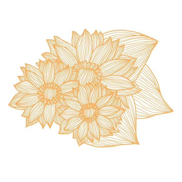 Girasoli Decorativi Disegnati Mano Elementi Design Può Essere Utilizzato Carte — Vettoriale Stock