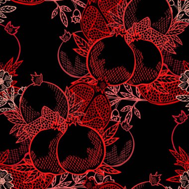 Zarif, pürüzsüz desenli, nar meyveli, tasarım elementli. Davetiyeler için meyve deseni, kartlar, baskı, hediye paketi, imalat, tekstil, kumaş, duvar kağıtları. Yemek, mutfak, vejetaryen teması