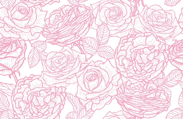 バラの花 デザイン要素とエレガントなシームレスパターン 招待状 カード ギフトラップ ファブリック 壁紙のための花のパターン — ストックベクタ