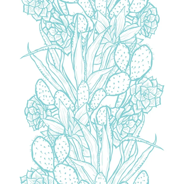 Élégant Motif Sans Couture Avec Des Plantes Succulentes Des Éléments — Image vectorielle