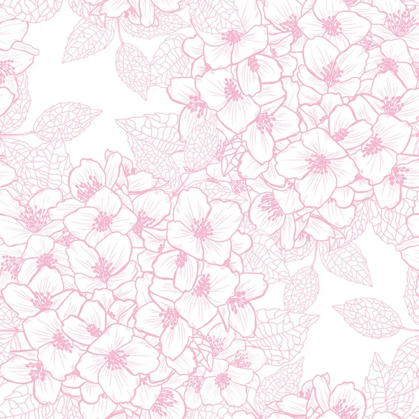ジャスミンの花 デザイン要素とエレガントなシームレスパターン 招待状 カード ギフトラップ ファブリック 壁紙のための花のパターン — ストックベクタ