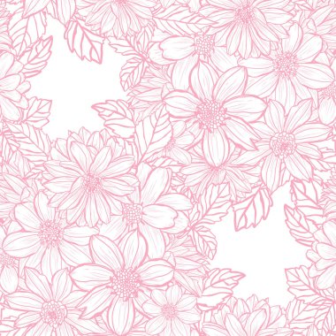 Yıldız çiçekleri ve tasarım elementleriyle zarif, pürüzsüz bir desen. Davetiyeler, kartlar, baskı, hediye paketi, imalat, tekstil, kumaş, duvar kağıtları için çiçek deseni