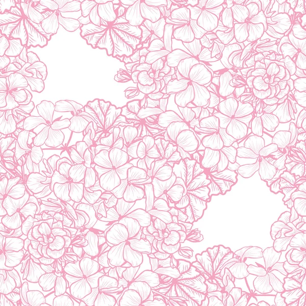 Elegante Naadloze Patroon Met Geranium Bloemen Design Elementen Bloemen Patroon — Stockvector