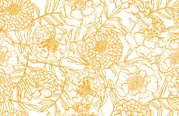 Elegant Naadloos Patroon Met Goudsbloem Design Elementen Bloemen Patroon Voor — Stockvector