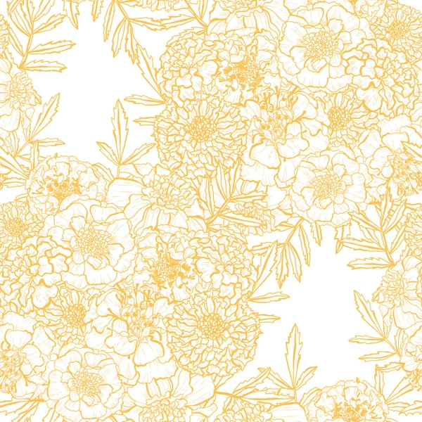 Elegant Naadloos Patroon Met Goudsbloem Design Elementen Bloemen Patroon Voor — Stockvector