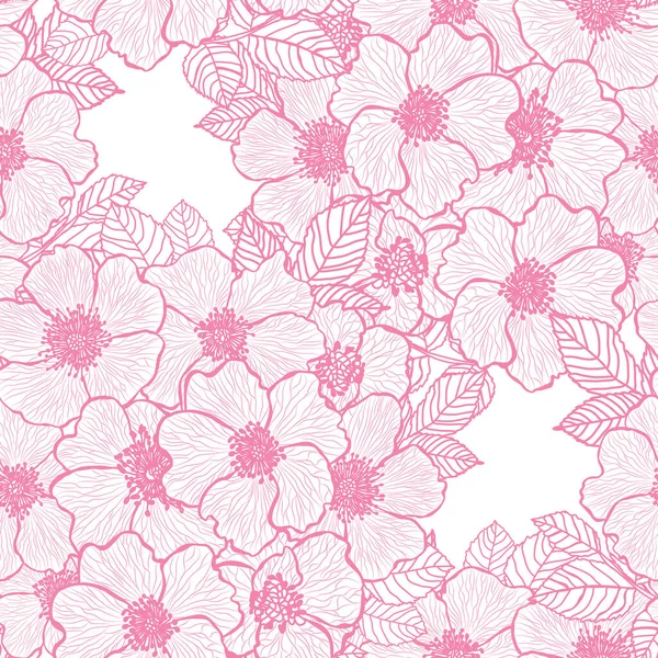 Elegante Naadloze Patroon Met Dogrose Bloemen Design Elementen Bloemen Patroon — Stockvector