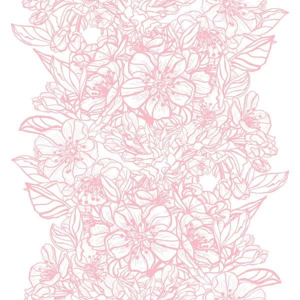 Elegante Patrón Sin Costuras Con Flores Sakura Elementos Diseño Patrón — Archivo Imágenes Vectoriales