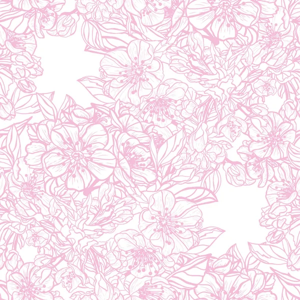 Κομψό Μοτίβο Χωρίς Ραφή Λουλούδια Sakura Στοιχεία Σχεδιασμού Floral Μοτίβο — Διανυσματικό Αρχείο