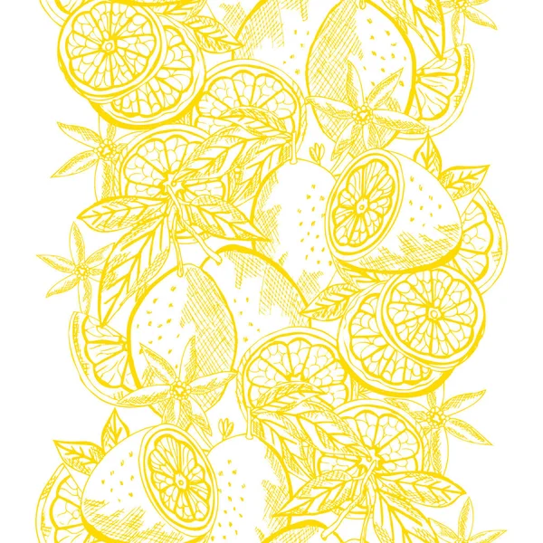 Élégant Motif Sans Couture Avec Des Fruits Citron Éléments Conception — Image vectorielle