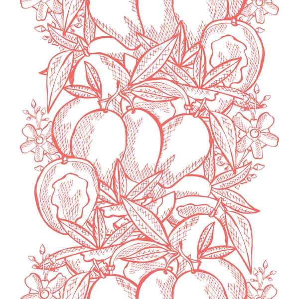Κομψό Μοτίβο Χωρίς Ραφή Φρούτα Μάνγκο Στοιχεία Σχεδιασμού Μοτίβο Φρούτων — Διανυσματικό Αρχείο